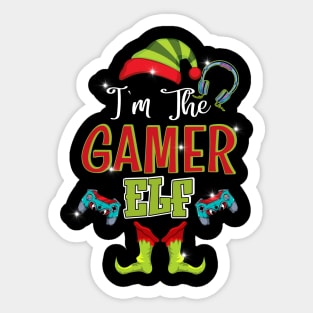 I_m The Gamer Elf Christmas Xmas Party Family Matching Kids Shirt Sticker